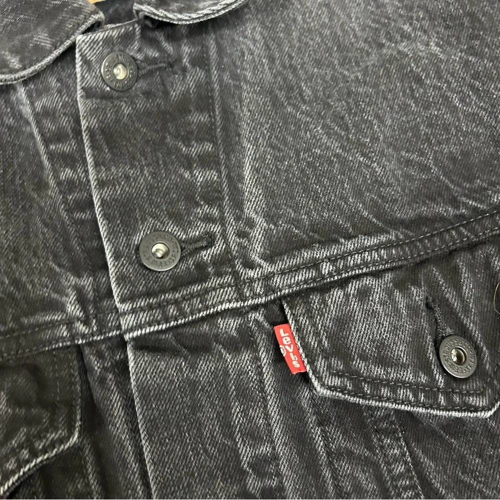 Vintage Levi's Denim Jacket Mens Large Black Y2K Type 3 Trucker Workwear Coat - Picture 3 of 11